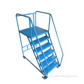 Movable Foldable Warehouse Step Ladder Cart